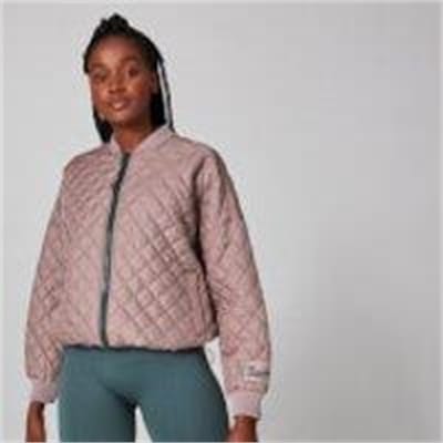 Fitness Mania - Oversized Quilted Bomber Jacket - Fawn - L