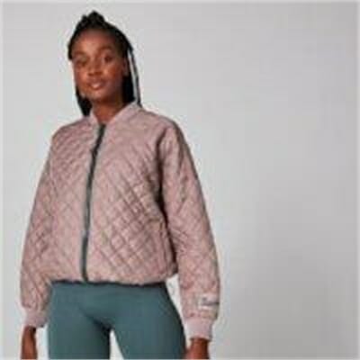Fitness Mania - Oversized Quilted Bomber Jacket - Fawn - XL