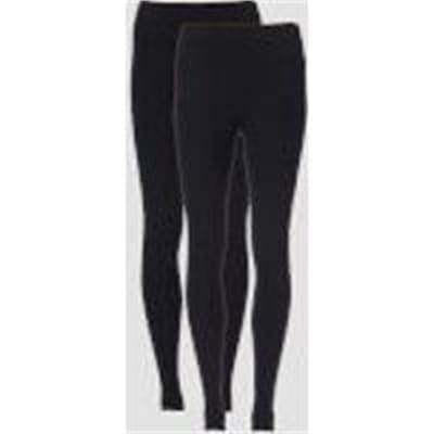 Fitness Mania - Power Classic & Mesh Leggings (2 Pack) - Black/Black - XS