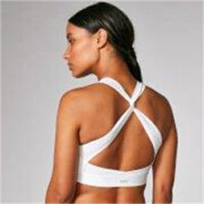 Fitness Mania - Power Cross Back Sports Bra - White - XL