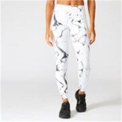 Fitness Mania - White Marble Leggings - L