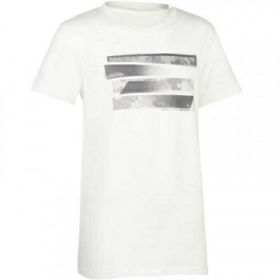 Fitness Mania - 100 Boys' Short-Sleeved Gym T-Shirt - Print/White