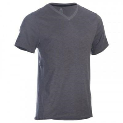 Fitness Mania - 520 Men's V-Neck Slim-Fit Gym & Pilates T-Shirt - Grey Print