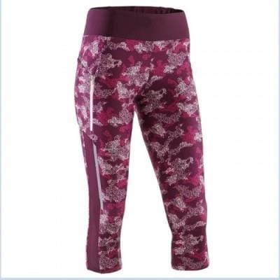 Fitness Mania - RUN DRY+ WOMEN'S RUNNING CROPPED BOTTOMS - CAMO/PINK