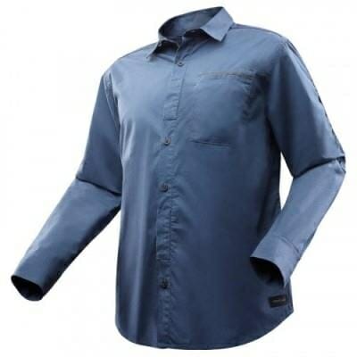 Fitness Mania - Travel 500 Men's Roll-Up Long-Sleeved Shirt - Blue