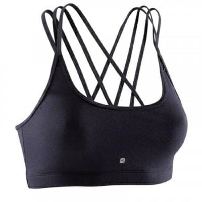 Fitness Mania - Women's Dance Crop Top with Thin Crossed Straps - Black