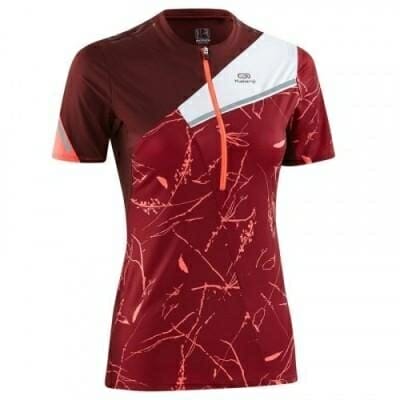 Fitness Mania - Women's short-sleeved trail running T-shirt - graph burgundy