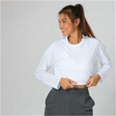 Fitness Mania - Boxy Long Sleeve Top - White - XS