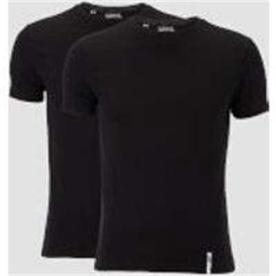 Fitness Mania - Luxe Classic Crew T-Shirt (2 Pack) - Black/Black - XS