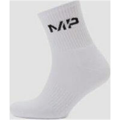 Fitness Mania - Men's Crew Socks - White (2 Pack) - UK 9-12