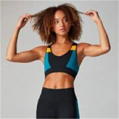 Fitness Mania - Power Colour Block Sports Bra - Black - XS