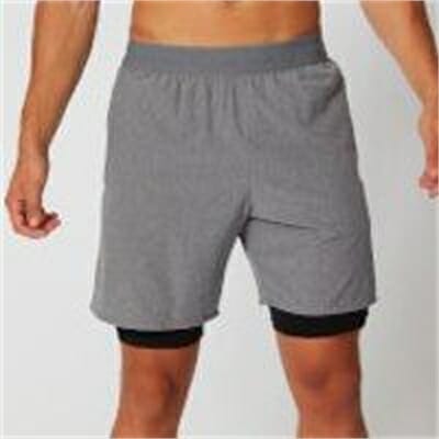 Fitness Mania - Power Double-Layered Shorts - Grey - L