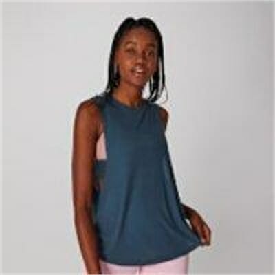 Fitness Mania - Rib Drop Armhole Vest - Dark Indigo - XS