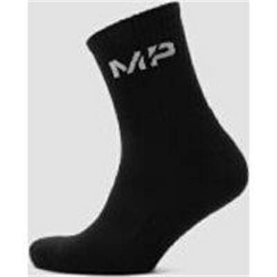 Fitness Mania - Essentials Men's Crew Socks - Black (2 Pack) - UK 6-8