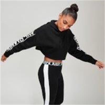 Fitness Mania - Rest Day Women's Logo Cropped Hoodie - Black - L