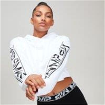 Fitness Mania - Rest Day Women's Logo Cropped Hoodie - White - L