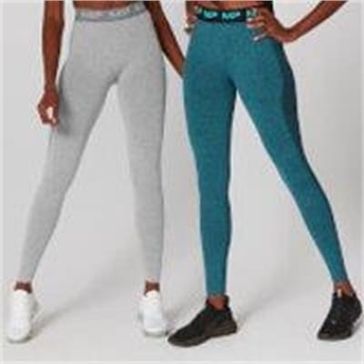 Fitness Mania - Black Friday Limited Edition Curve Leggings (2 Pack - Silver/Lagoon)