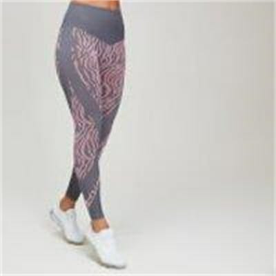 Fitness Mania - Animal Print Seamless Women's Leggings - Candy/Slate - L
