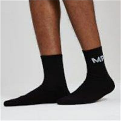 Fitness Mania - Essentials Men's Crew Socks - Black (2 Pack) - UK 9-12