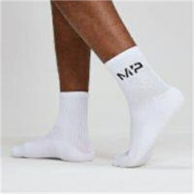 Fitness Mania - Essentials Men's Crew Socks - White (2 Pack) - UK 6-8