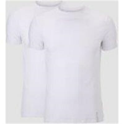 Fitness Mania - Luxe Classic 2-Pack T-Shirt – White/White - XXL