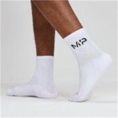 Fitness Mania - MP Essentials Men's Crew Socks - White (2 Pack) - UK 6-8