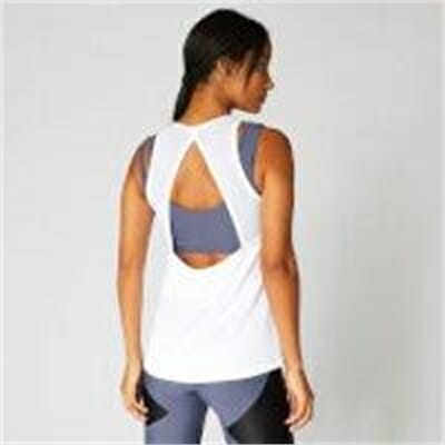 Fitness Mania - MP Mesh Detail Open Back Vest - White - L