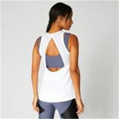 Fitness Mania - MP Mesh Detail Open Back Vest - White