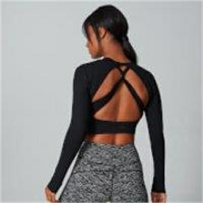 Fitness Mania - MP Power Open Back Crop Top - Black - XS