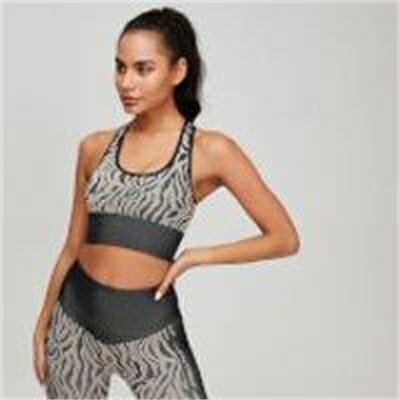 Fitness Mania - MP Animal Zebra Seamless Women's Sports Bra - Black/Praline - XS