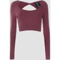 Fitness Mania - Power Mesh Long Sleeve Top - Oxblood - XS