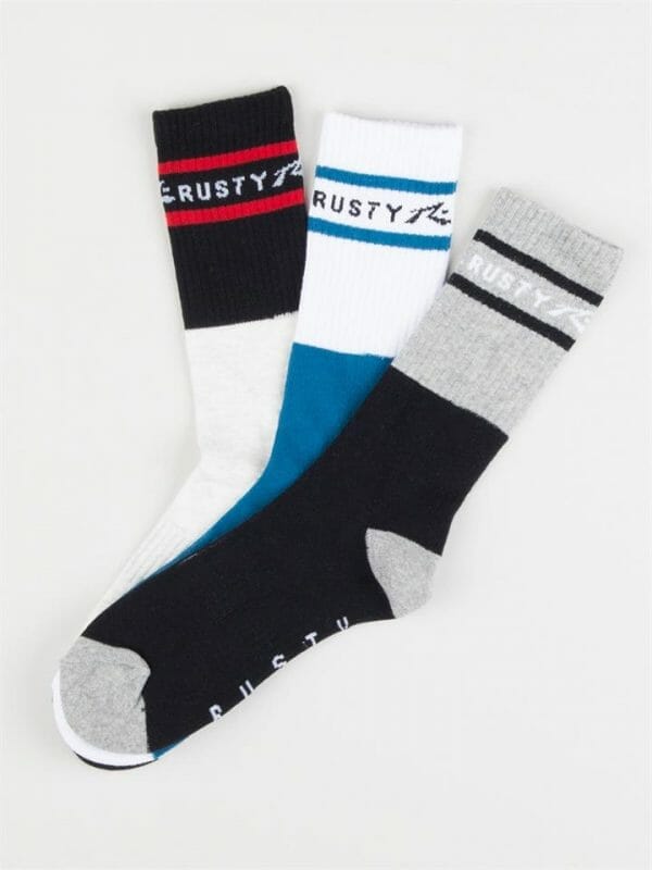 Fitness Mania - Rusty Word Marker Mid Calf Sock 3 Pack