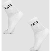 Fitness Mania - MP Men's Essentials Crew Socks - White (2 Pack) - UK 6-8