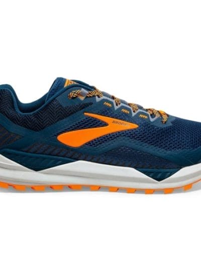 Fitness Mania - Brooks Cascadia 14 - Mens Trail Running Shoes - Poseidon/Orange/Grey
