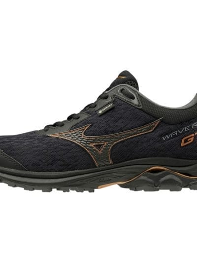 Fitness Mania - Mizuno Wave Rider 22 GTX - Mens Trail Running Shoes - Double Black/Bronze