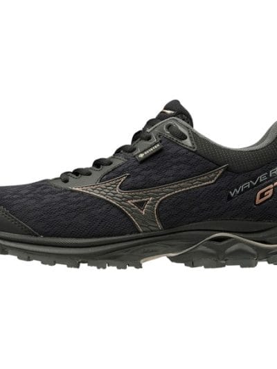 Fitness Mania - Mizuno Wave Rider 22 GTX - Womens Trail Running Shoes - Double Black/Champagne