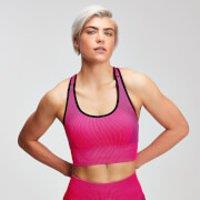 Fitness Mania - MP Women's Contrast Seamless Sports Bra - Super Pink - L