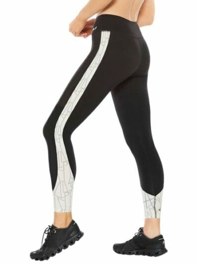 Fitness Mania - 2XU Fitness Mid-Rise Line Up Womens Compression Tights - Black/Geo Lines