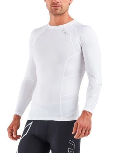 Fitness Mania - 2XU Mens Compression Long Sleeve Top - White