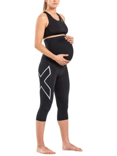 Fitness Mania - 2XU Prenatal Active 3/4 Compression Tights - Black/Silver