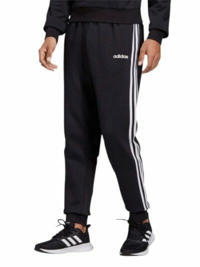 Fitness Mania - Adidas Essentials 3-Stripes Tapered Cuffed Mens Track Pants - Black/White