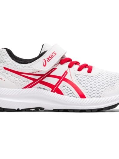 Fitness Mania - Asics Contend 7 PS - Kids Running Shoes - White/Classic Red