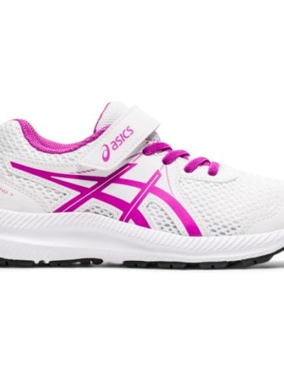 Fitness Mania - Asics Contend 7 PS - Kids Running Shoes - White/Digital Grape