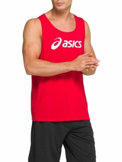 Fitness Mania - Asics Essential Triblend Mens Training Tank Top - Classic Red/Brilliant White