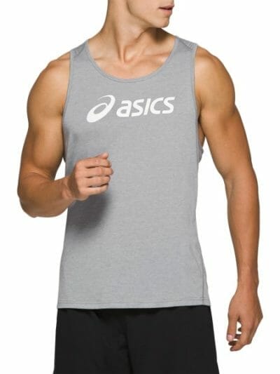 Fitness Mania - Asics Essential Triblend Mens Training Tank Top - Sheet Rock Heather/Brilliant White