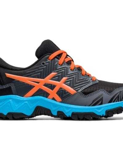 Fitness Mania - Asics Gel Fuji Trabuco 8 GS - Kids Trail Running Shoes - Black/Marigold Orange