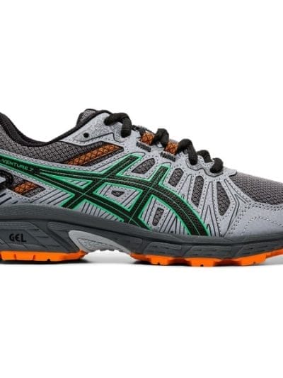 Fitness Mania - Asics Gel Venture 7 GS - Kids Trail Running Shoes - Carrier Grey/Cilantro/Orange