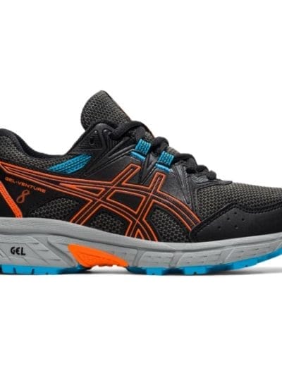 Fitness Mania - Asics Gel Venture 8 GS - Kids Trail Running Shoes - Black/Marigold Orange