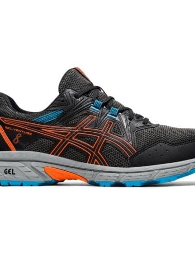 Fitness Mania - Asics Gel Venture 8 - Mens Trail Running Shoes - Black/Marigold Orange