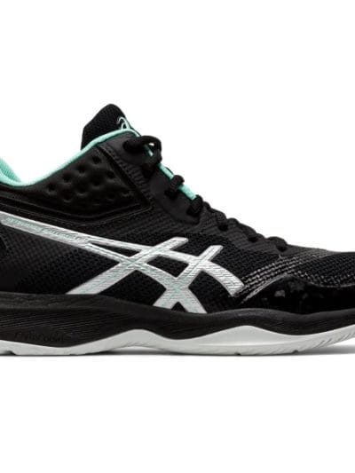 Fitness Mania - Asics Netburner Ballistic FF MT - Womens Netball Shoes - Black/Pure Silver